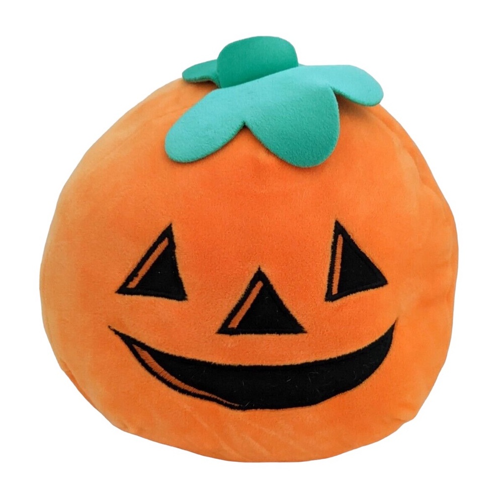 SMOOCHY PALS Halloween PUMPKIN PILLOW Plush Orange Soft Jack O Lantern